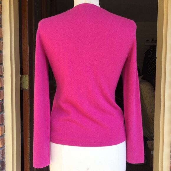 Lord & Taylor Dark Pink Cashmere Cardigan XS - Picture 3 of 4
